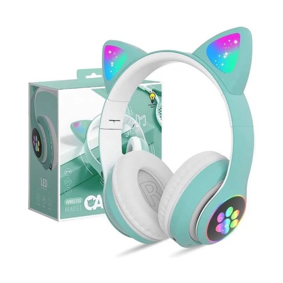 Wireless Headphones STN-28 Cat Ear Green